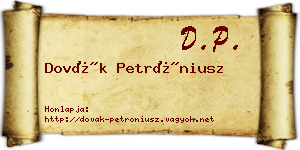 Dovák Petróniusz névjegykártya